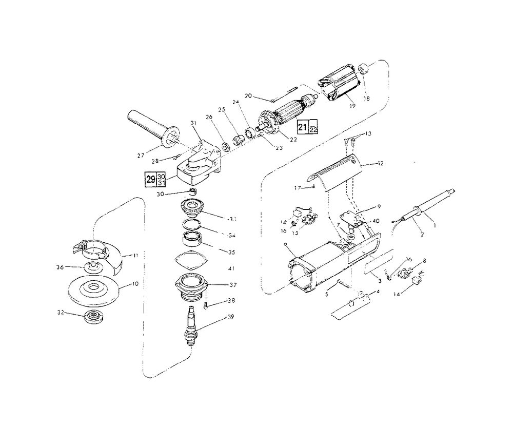 5-Inch D.I. Sander-Grinder Diagram and Parts List for 763-22912 Milwaukee Sander Grinder