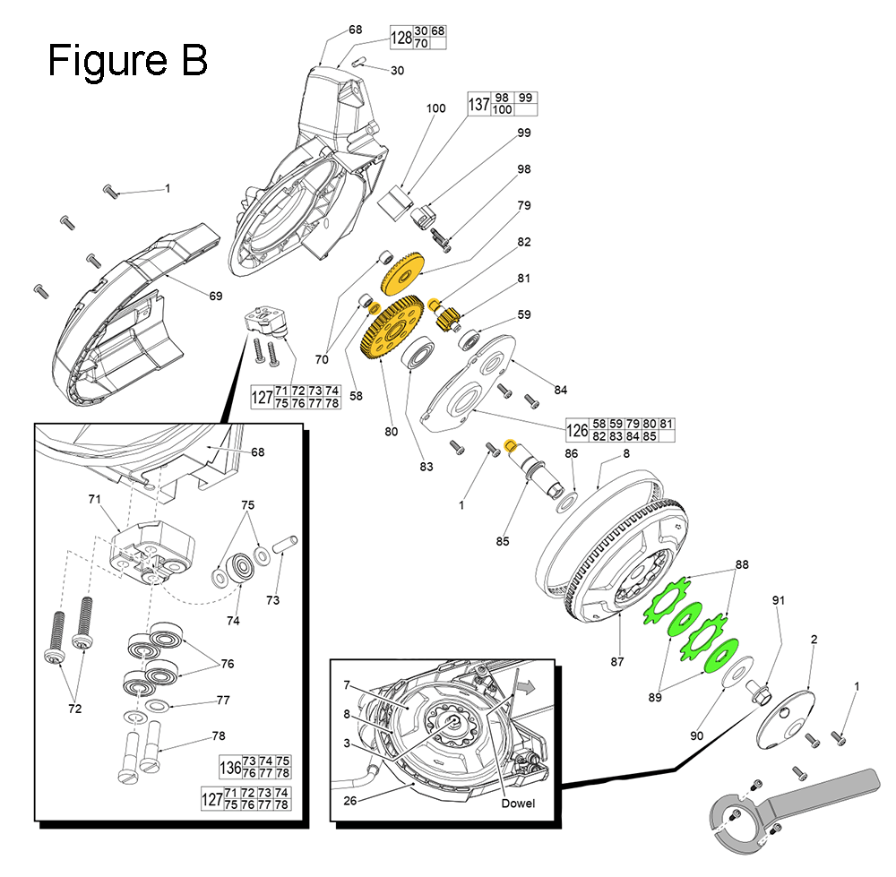 Fig-2 Diagram and Parts List for L06A Milwaukee Band Saw