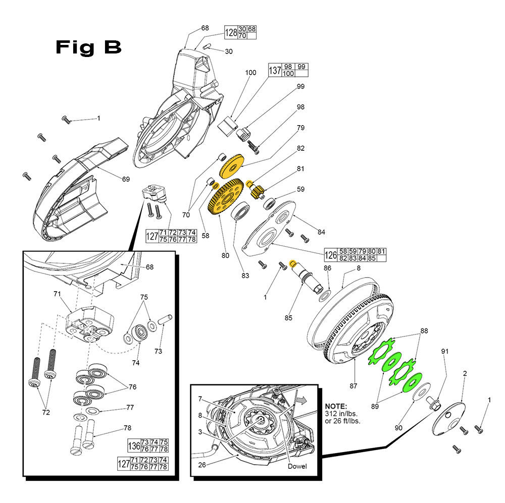 Fig-2 Diagram and Parts List for F83B Milwaukee Band Saw