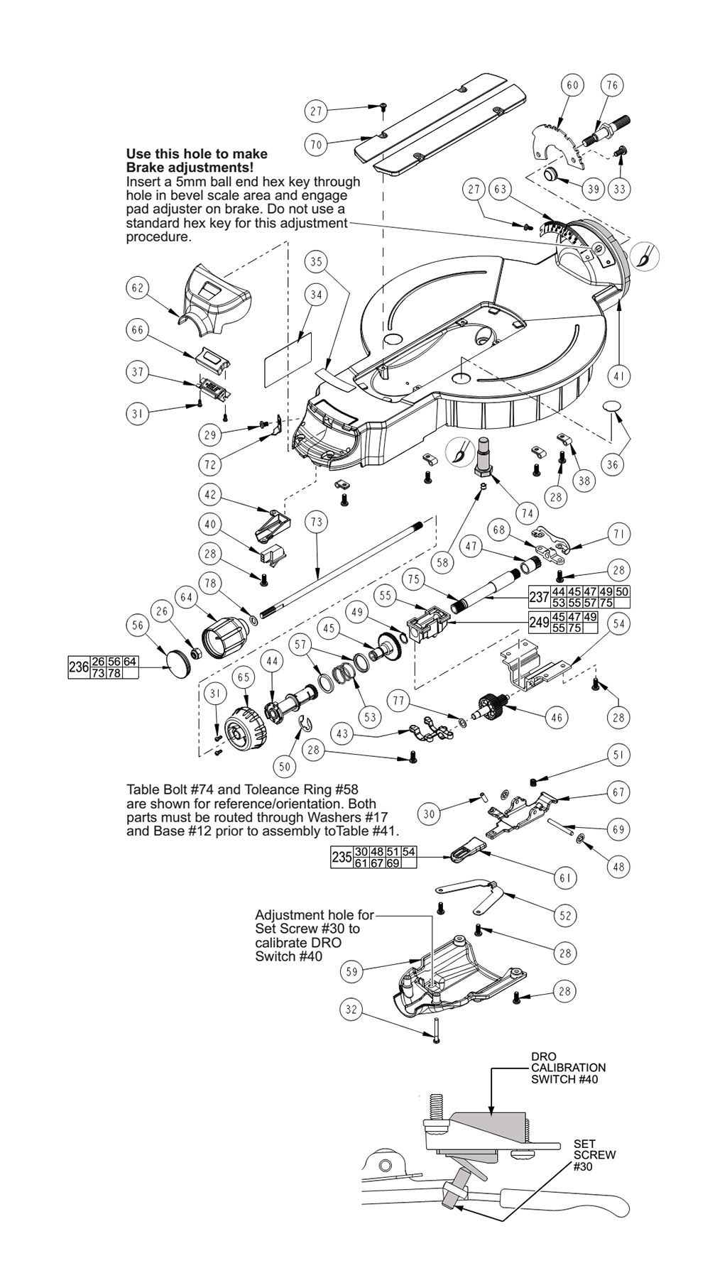Fig-1 Diagram and Parts List for B27B Milwaukee Saw