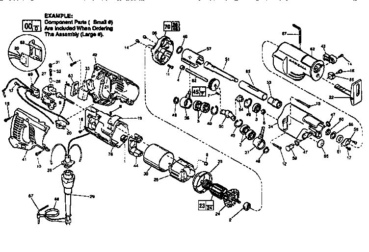Unit Parts Diagram and Parts List for TYPE D Milwaukee Reciprocating Saw