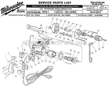 Part Location Diagram of 48-66-1355 Milwaukee 1/2 Chuck