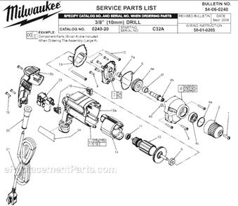Part Location Diagram of 05-88-1210 Milwaukee M4 X 14 T-20 Screw