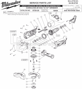 Part Location Diagram of 49-96-7205 Milwaukee Spanner Wrench