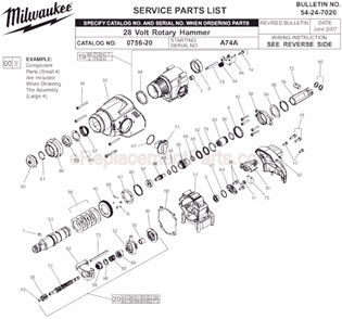 Part Location Diagram of 40-50-5262 Milwaukee Conical Spring
