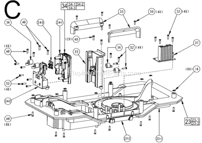 Page C Diagram and Parts List for SER B34A Milwaukee Utility Vacuum