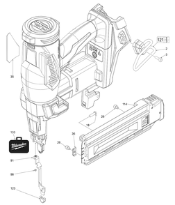 Part Location Diagram of 42-36-0034 Milwaukee Work Contact Bracket
