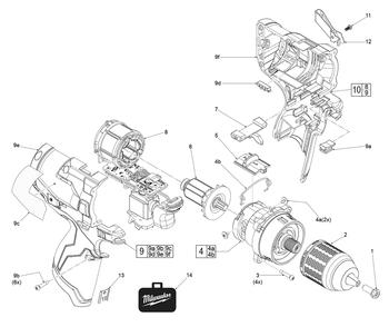 Part Location Diagram of 42-42-0355 Milwaukee Shuttle Forward/Reverse