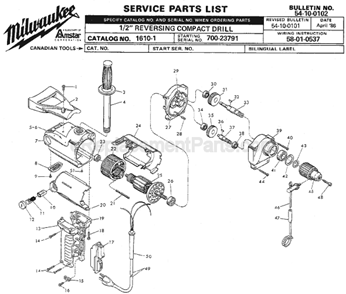 Part Location Diagram of 22-18-0680 Milwaukee Carbon Brush Assembly
