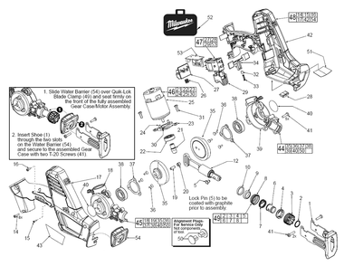 Fig-0 Diagram and Parts List for C41D Milwaukee Reciprocating Saw