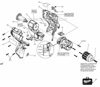 Page A Diagram and Parts List for  Milwaukee Electric Drill