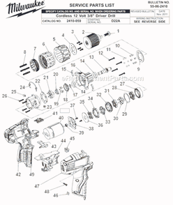 Part Location Diagram of 44-10-0720 Milwaukee Shift Lever