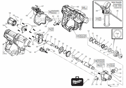Part Location Diagram of 06-82-2385 Milwaukee M2.6 x 14 Pan Hd. T-9 Screw