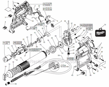 Page A Diagram and Parts List for  Milwaukee Caulking Gun