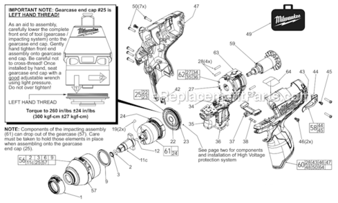 Part Location Diagram of 44-90-1050 Milwaukee Friction Ring