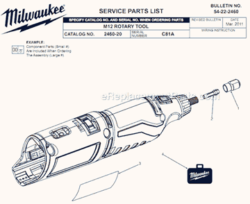 Part Location Diagram of 42-77-0400 Milwaukee Collet