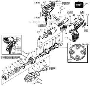 Part Location Diagram of 31-50-0005 Milwaukee Handle Set