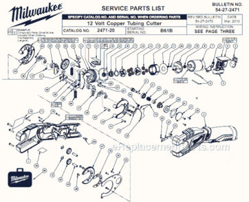 Part Location Diagram of 40-50-0585 Milwaukee Cutting Spring