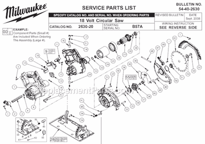 Part Location Diagram of 10-15-0500 Milwaukee Warning Label (Not Shown)
