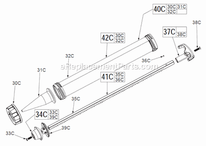 Aluminum_Sausage_Cartridge_Kit_For_Cat_No_2642-21Ct Diagram and Parts List for  Milwaukee Caulking Gun