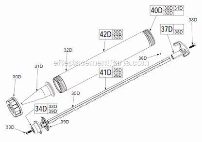 Clear_Plastic_Sausage_Cartidge_Kit_For_Cat_No_2643-21Ct Diagram and Parts List for  Milwaukee Caulking Gun