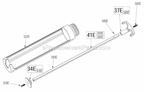 Quart_Cartridge_Carriage_And_Corresponding_Components_For_Cat_No_48-08-1095 Diagram and Parts List for  Milwaukee Caulking Gun