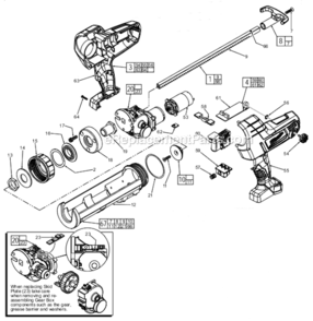 Page A Diagram and Parts List for  Milwaukee Caulking Gun
