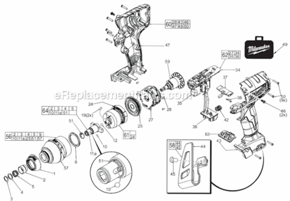 Part Location Diagram of 23-66-2653 Milwaukee On-off Switch