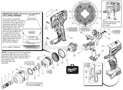 Part Location Diagram of 22-22-2657 Milwaukee Brush Card Assembly