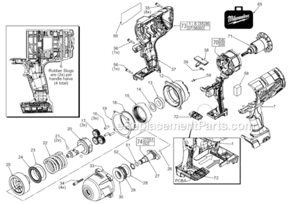 Page A Diagram and Parts List for  Milwaukee Impact Driver