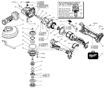 Page A Diagram and Parts List for  Milwaukee Angle Grinder