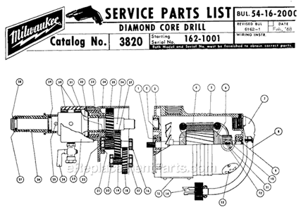 Part Location Diagram of 43-76-0051 Milwaukee Water Swivel Housing