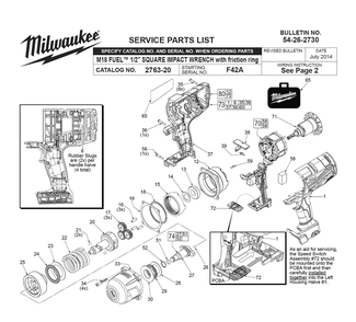 Fig-0 Diagram and Parts List for F42A Milwaukee Impact Driver