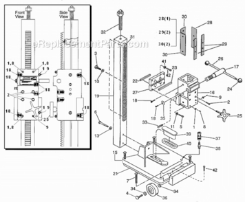 Page A Diagram and Parts List for  Milwaukee Drill Press