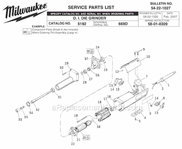 Part Location Diagram of 22-18-0710 Milwaukee Carbon Brush