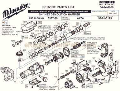 Part Location Diagram of 44-96-0133 Milwaukee Roller