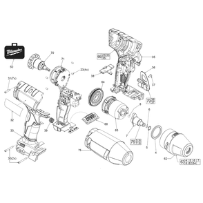 Fig-0 Diagram and Parts List for G77A Milwaukee Impact Driver