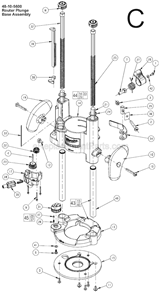 Page C Diagram and Parts List for SER A19A Milwaukee Router
