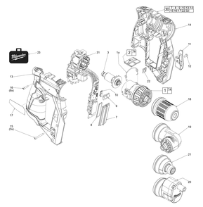 Fig-0 Diagram and Parts List for K81A Milwaukee Electric Drill