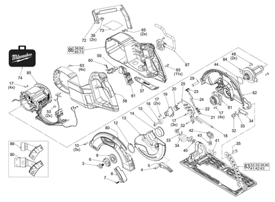 Part Location Diagram of 28-41-0102 Milwaukee Lower Guard