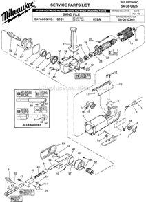 Page A Diagram and Parts List for SER 878A Milwaukee Bandfile