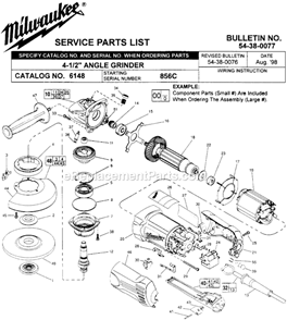 Part Location Diagram of 31-15-0455 Milwaukee Handle Half Left