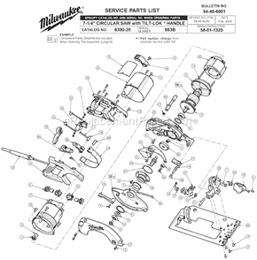 Part Location Diagram of 28-41-1032 Milwaukee Guard Lower Machined Assy