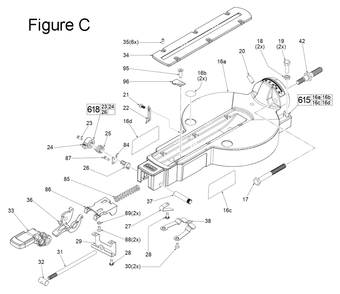 Fig-3 Diagram and Parts List for J04A Milwaukee Miter Saw