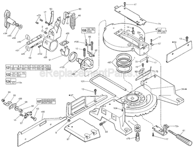 Page B Diagram and Parts List for SER 840A Milwaukee Miter Saw