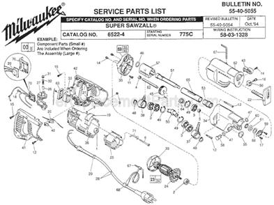 Part Location Diagram of 42-68-0677 Milwaukee Blade Clamp