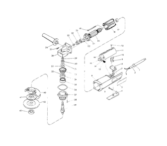 5-Inch D.I. Sander-Grinder Diagram and Parts List for 684-1001 Milwaukee Sander Grinder