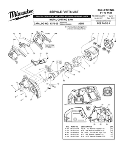 Fig-0 Diagram and Parts List for A35D Milwaukee Saw
