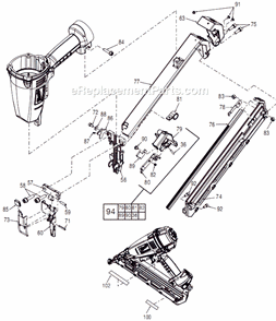Page B Diagram and Parts List for SER A88A Milwaukee Nailer