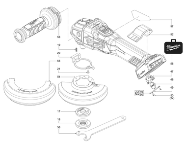 Fig-0 Diagram and Parts List for L68A Milwaukee Angle Grinder